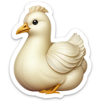 bird with a garlic clove body sticker