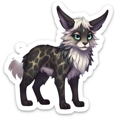 Cool cute Kawaii edgy fantasy shiny animal  fursona Fionbri vernid by griffsnuff & LiLaiRa & Falvie full body sticker