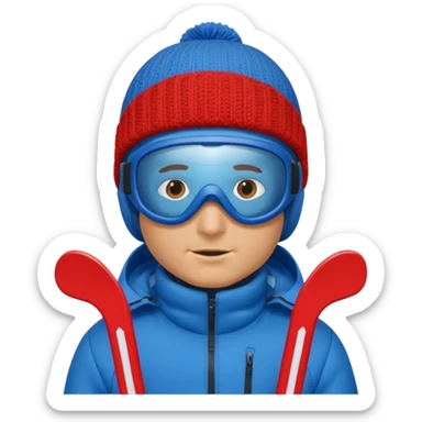 a short man skiing sticker