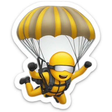 emoji of a guy parachuting sticker