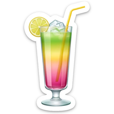 Yellow Pink Green Gradient Ice Cocktail sticker