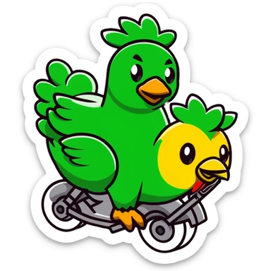 Minecraft creeper riding a chicken sticker