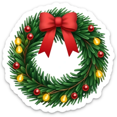 Christmas wreath with Twinkle lights sticker