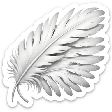 beautiful white feather wing sticker