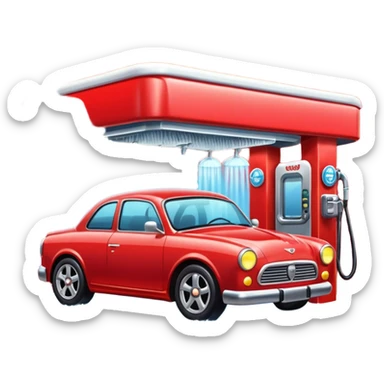 red car wash shop sticker