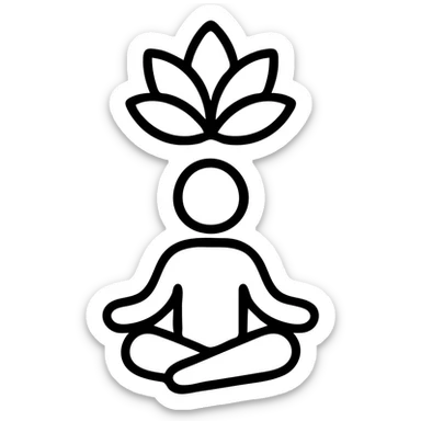 icon on the theme of yoga succulent classes.  sticker