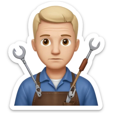 professional locksmith portrait, head and shoulders only, serious focused expression, leather apron collar, small lockpick tools visible, 3D cartoon, mobile game icon style, clean background, no text, no watermark
 sticker