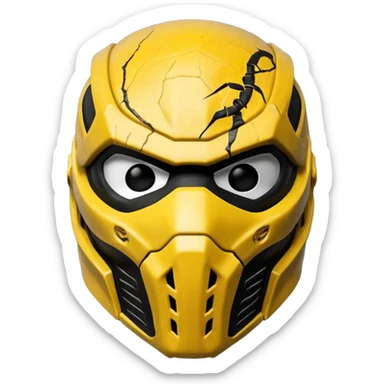 mortal kombat scorpion mask black and yellow sticker