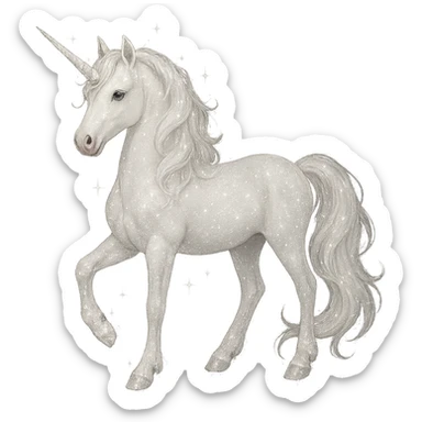 sparkly white unicorn sticker
