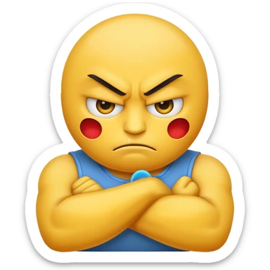 angry emoji with arms crossed sticker