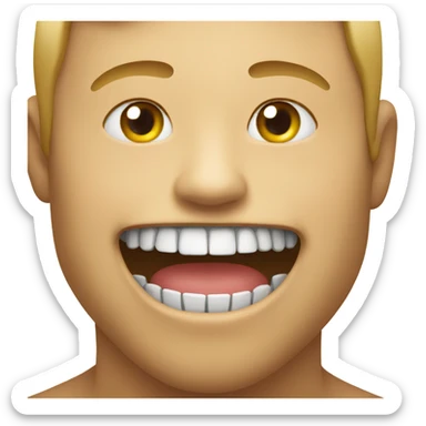Smiley emoji with grills in teeth sticker