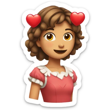 Chica trigueña con corazones  sticker