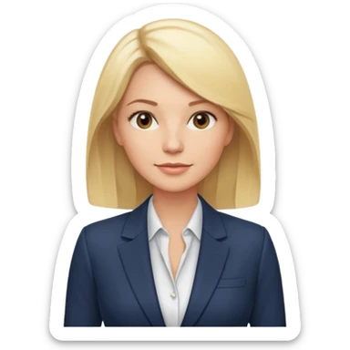 blonde woman in her thirties, looking confident and professional, CEO vibe sticker
