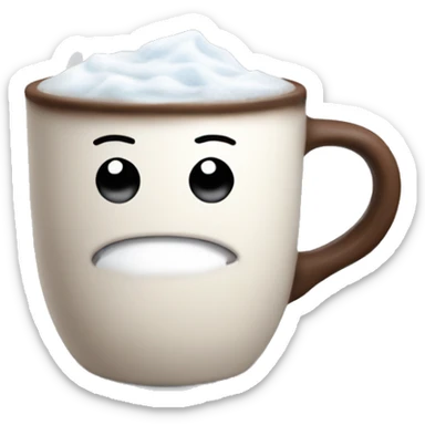 Hot coco in a white frost mug sticker