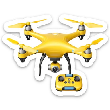 Yellow Drone – battery pack, Courier Drones. sticker