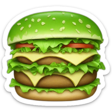 Green burger sticker