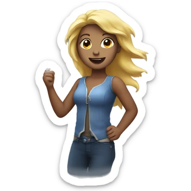 Girl with lightning in the hand sticker