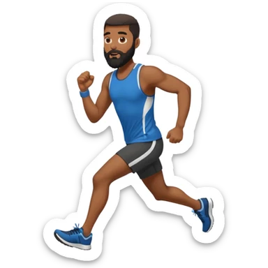 blackman with full beard running exercise sport sticker