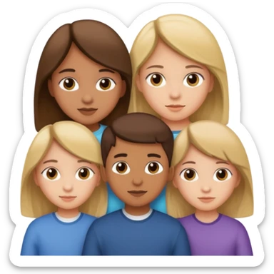 Two girls and a boy. They are siblings.
 sticker