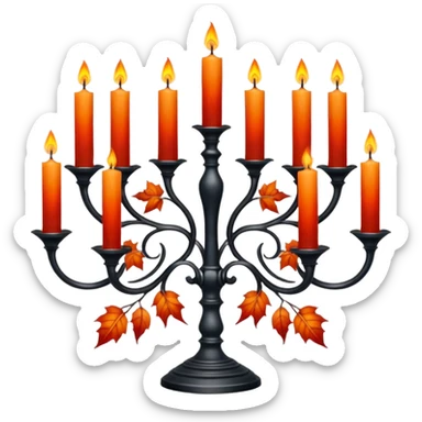 Gothic autumn candelabra sticker