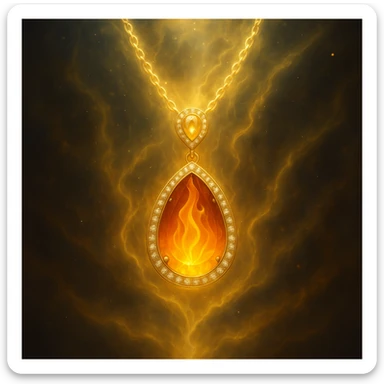 Make the necklace floating and ethereal, with a glowing aura sticker