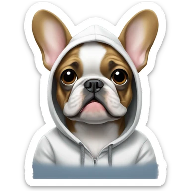 French bulldog wearing a hoodie sticker