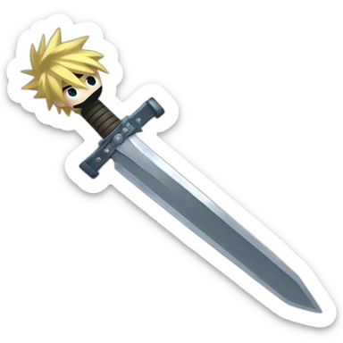 cloud strife with buster sword sticker