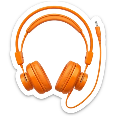orange headphone sticker