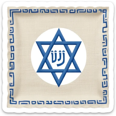 napkin with hebrew sticker