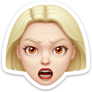 A women making a mad face sticker