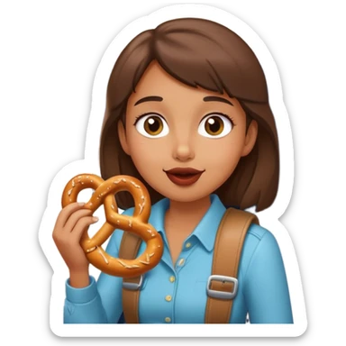 Girl eat pretzel on plane sticker