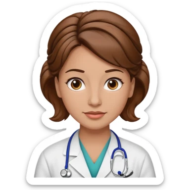 healthcare instructor standing up brown hair updo sticker