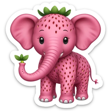 Strawberry elefant sticker