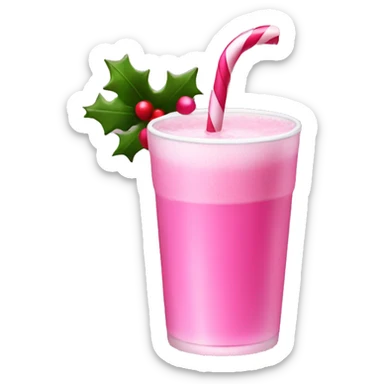 pink christmas drink sticker