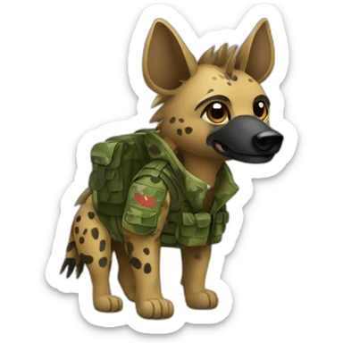 polish nationalist hyena wearing woodland camo BDU sticker