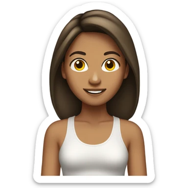 Tan brunette teenage girl  sticker