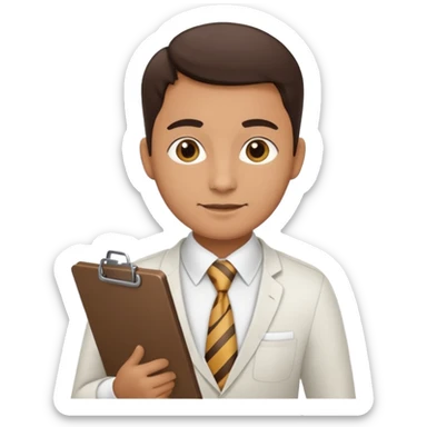 Manager + clipboard + tie, Cafe staff. sticker