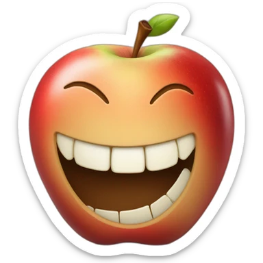 the apple is grinning sticker