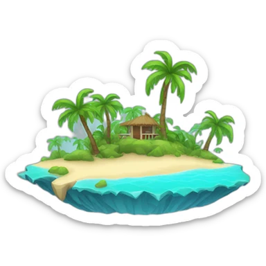 small Caribbean island with palmtrees sticker