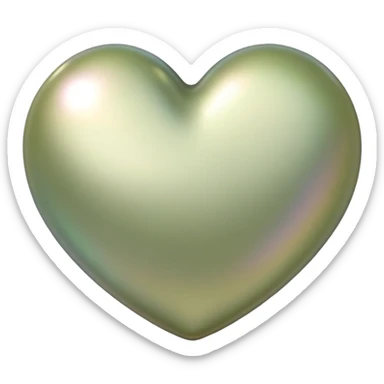 Pale olive Pearl heart  sticker