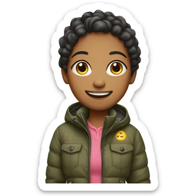 smiling girl in outdoor jacket sticker