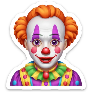 clowns with crying 😢 face without tears along with some body sticker