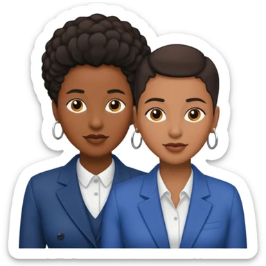 Black lesbian couple with one masculine and one feminine sticker