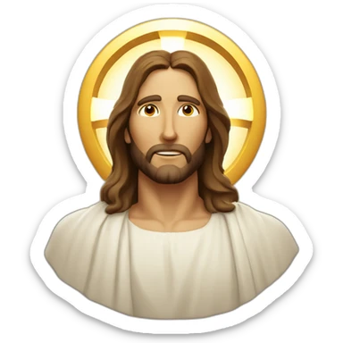 Jesus christ face with halo sticker