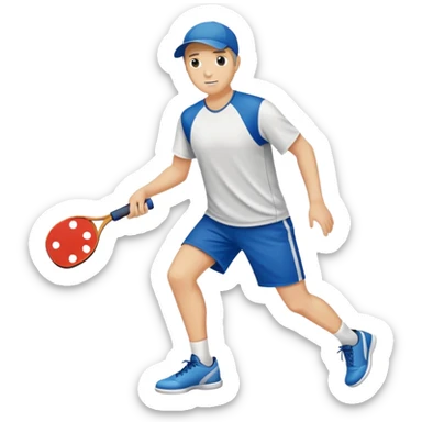 Person playing pickleball sticker