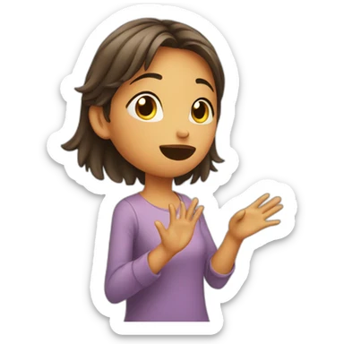 a girl giving a flying kiss sticker