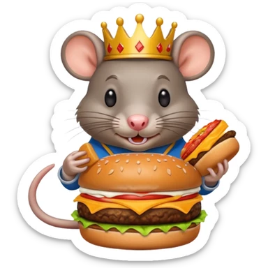 Rat eating Burger King  sticker