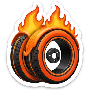 more flames small tires sticker