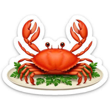 crab on platter  sticker