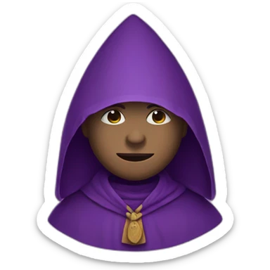 a purple monk with a triangular hood-style hat from ancient guatemala sticker